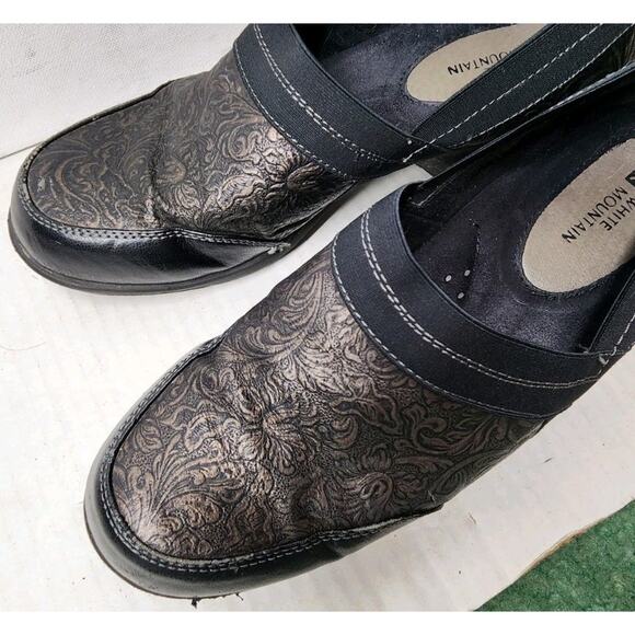 White Mountain Women's 10 M Shoe Whimsigoth Comfort Slip On Low Wedge Bronze - Picture 10 of 16